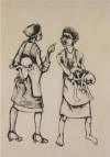 DUMILE "Two ladies with children in arms", 1966 - cont - meas. n/a - Priv. coll.