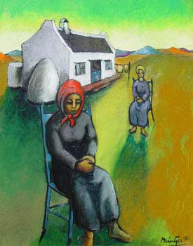 1961 House with two women 500x400mm_JM730