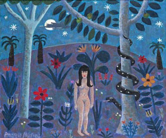 Andrew MURRAY "Eve in the Garden of Eden"  oil/board - 40x47 cm - Strauss & Co 26th September 2011  Lot 194