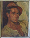 Eric Byrd "Portrait of a Miner", 1942 - oil/canvas ex Hillbrow