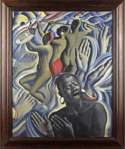 Eric BYRD "Dance Rhythm", 1936 (exhibited at Empire Exhibition 1936 held at Johannesburg Art Gallery)
