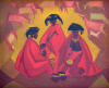 Nerine DESMOND "The three wives, Transkei", 1959 - oil/wood panel 62x76 cm 