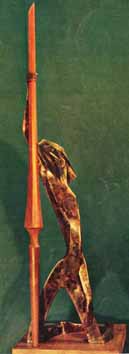 George JAHOLKOWSKI "Don Quixote" 1960 copper + wood ill. cover Fontein 1 (State 1) 45" H