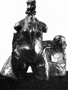 JJ den Houting "Man's Destiny" ("Die Val van die Mens", 1982 - bronze 1/1 - cat. X21 - exhibited in 1982 and illustrated in Hoofstad, Pretoria 14th April, 1982, p.12