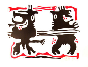 Wopko JENSMA Untitled, 1970 woodcut - 55.5x68.8 cm (Coll. Durban Art Gallery, cat. 1756)