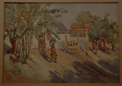 John McLAREN "Cattle Sheds - Barberton - Tvl - July 1927" - watercolour - 26x36 cm