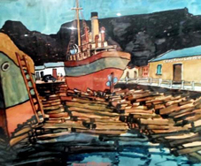 John McLAREN - "Slipway Cape Town docks" - gouache - 50x62 cm - offered by BidorBuy ID 92189069