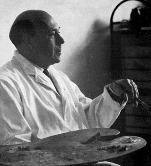Prof. Otto KLAR (1908-1994) in his studio around 1963