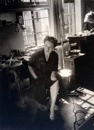 Margaret Richardson in her jewellers studio in Johannesburg 1958