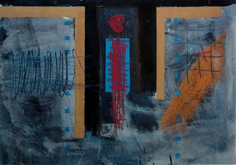 Lucas SEAGE "Love for Abstract" (diptych) m/media on paper 72x100 cm (Welz Johannesburg 12th May 2003 Lot 557)