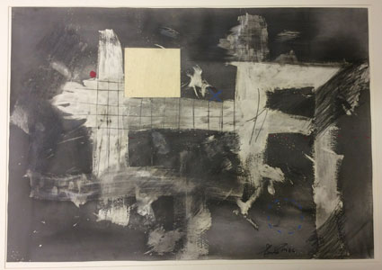 Lucas SEAGE "No title", 1986 - mixed media drawing with collage on Fabriano paper - 96.8x126.5 cm (img. JAG)