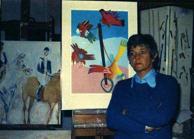 Stephanie WATSON in her studio at Rynfield in 1975