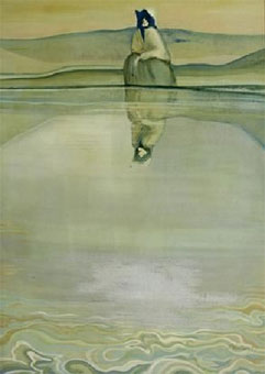 Stephanie WATSON “Reflections”, 1979 oil/calico/board 60x44.5 cm 