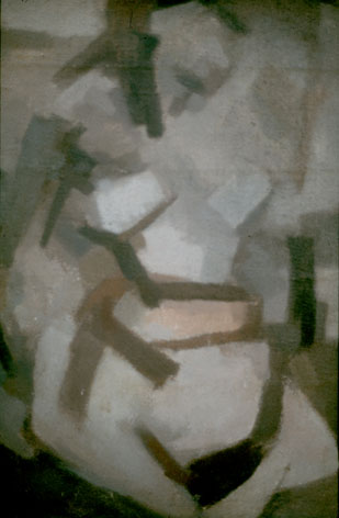 Claude VAN LINGEN "Nude, Paris", 1961 - oil/canvas - 30x20 cm