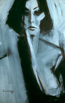 Claude VAN LINGEN "Pat Pierce", 1964 - oil/canvas - 61x36 cm