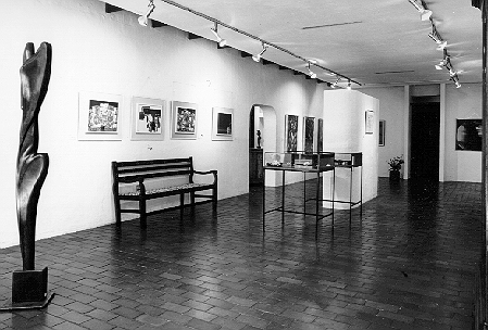 Walter Battiss paintings on view in one of the Gallery 21 rooms, Hyde Park Corner, Johannesburg, in 1973