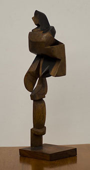 JJ den Houting Abstract Bird, 1986  olive wood on boekenhout base  85cm H Lot 516 