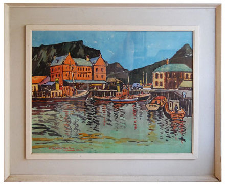 John McLAREN "In the docks Cape Town" - signed J McLaren May '54