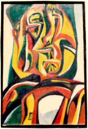 Albert Chr. Reck Cat. 18 "Bridge Head", 1969 - oil/canvas/board - 91x59.5 cm