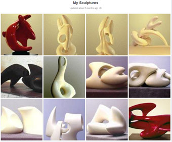 Screenprint of selected  sculptures on Facebook from different periods by Patrick Owen Wilson