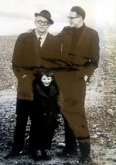 Three generations of the van Essche family in Dieppe, 1966 - Maurice van Essche, Ludovic and Paul - image  from Paul van Essche's archive